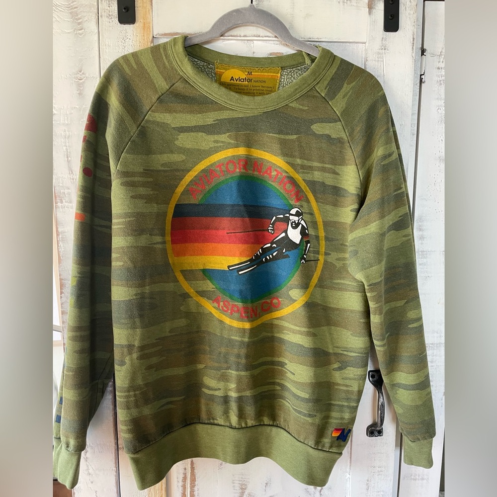 Aviator Nation Camo Aspen Crewneck Sweatshirt